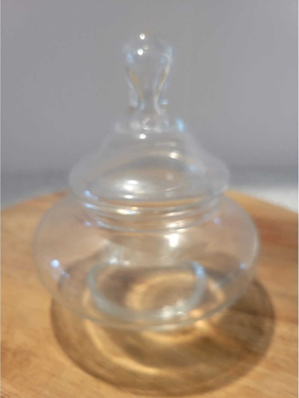 Clear Glass Lidded Apothecary Potion Jar Round Kitchen Bath Holiday Storage